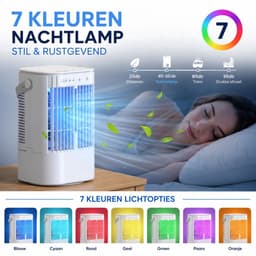 Mini Airco met Water - Luchtkoeler 3-in-1 - Mobiele Airco Zonder Afvoerslang -Tafelventilator - USB-C Aircooler - Ventilator & Draagbare Airco - Mobiele Airco - 900ML Watertank — thumbnail 2
