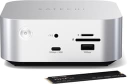 Satechi Thunderbolt 5 cubedock SSD docking station – 4 x Thunderbolt 5 (1 host) – 2 x USB-C 3.2 – 1 x USB-A 3.2 – Ethernet – 3.5 mm audiojack – SD/MicroSD kaartlezer – Inclusief DC adapter - Grijs — thumbnail 3