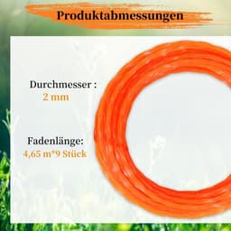Omgoods - Set van 9 Vervangdraden voor Grasmaaier 2 mm Dikte — thumbnail 5