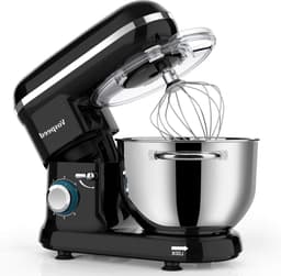 Keukenmachine Kneedmachine - Elektrische Mixer - Bakken en Koken - Krachtige 1500W Motor - 6.2QT Kom - Zwart — thumbnail 1