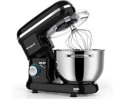 Keukenmachine Kneedmachine - Elektrische Mixer - Bakken en Koken - Krachtige 1500W Motor - 6.2QT Kom - Zwart