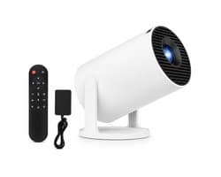 Mini Beamer 4K - Android 11.0 - WiFi 6 & Bluetooth 5.4 - 170 ANSI Lumen - Projector - 180° Draaibaar - 1080P Full HD - Voor Telefoon, PC en Home Cinema - Wit