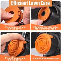 SnelShoppen - 6 Snijspoelen voor Grasmaaier, 2 Spool Doppen, Compatibel met 20V Grasmaaiers, Diameter 1.65mm, 3m Lengte, Nylon, Tuin, Grasmaaien, Verv — thumbnail 5
