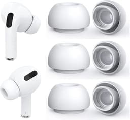 3 paar oordopjes geschikt voor Apple AirPods Pro - Siliconen oordopjes - Ear tips - Vervangende dopjes - In-ear dopjes - Medium - Wit - 3 paar met gaasje - Jonyx — thumbnail 3