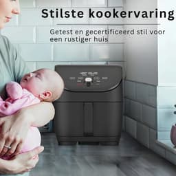 SNJY® Mini Airfryer - Airfryer Klein - Camping Airfryer - 5,7 Liter - 5-in-1 - 1700W - Zwart — thumbnail 2