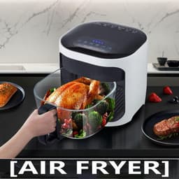 Luchtfriteuse - Olievrije friteuse Heteluchtoven - Gezond Koken - Panoramisch Zicht - 6 Liter - Zwart — thumbnail 2