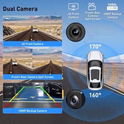 Navigatiesysteem Auto - Dashcam voor auto - GPS Navigatie - Draadloze - 4K DVR - Bluetooth Audio - ADAS Systeem - 11,3" - Achteruitrijcamera - 64TF — thumbnail 4