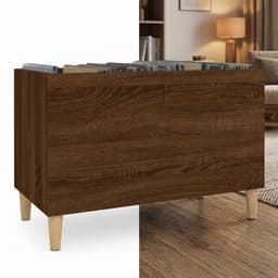 Platenspeler Meubel - LP-kast - Platenspelerkast - Draaitafelstandaard - Platenspelerstandaard - Vintage Displayplank - Bruineiken — thumbnail 1