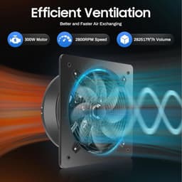Wandventilator - Afzuigventilator Industriële Ventilator - Werkruimte Ventileren - Krachtige Koperen Motor - 16 inch - Zwart/Bruin — thumbnail 5