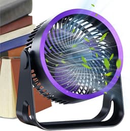 Kleine USB Ventilator - Draagbare Fan - Persoonlijke Koeling - 360 Graden Verstelbaar - 16.9x18.9x9.3cm - Paars Zwart — thumbnail 1
