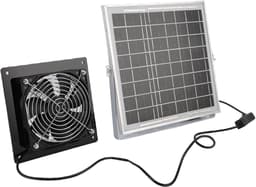 Zonneventilator Kit - Afzuigventilator Zonnepaneel - Luchtcirculatie Verbeteren - IP67 Weerbestendig - 8W Paneel 16cm Ventilator - Zilver — thumbnail 5