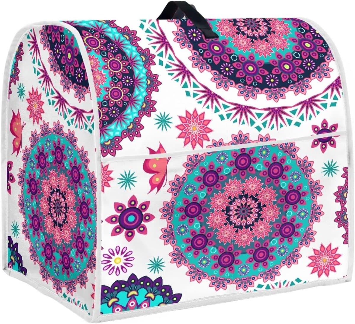 Mixerhoes Bloemenprint - Keukenapparaat Beschermhoes - Keuken Organiseren - Met Opbergvakken - Twee Maten - Boho Stijl — afbeelding 1