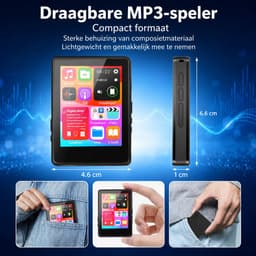 64GB MP3-Speler met Bluetooth 5.3 - 2.4 Inch Touchscreen - FM-Radio - Recorder - HiFi Geluid - Bedrade Oordopjes — thumbnail 1