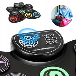 Elektrisch Drumstel - Digitaal Drumstel - Muziek Speelgoed - Kinder Drumstel - met 9 Drumpads - Inclusief Drumsticks & Voetpedalen & Speaker - Oplaadbaar - 3,5mm - Voor Kinderen en Volwassenen - Beginners — thumbnail 2