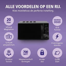 JCP® Magnetron - Airfryer - Vrijstaand - Zwart - 10cm x 10cm x 10cm — thumbnail 3