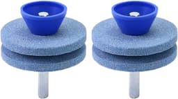 SnelShoppen - 2 Stuks Grasmaaier Mes Slijper, Blauwe Korund Dubbel Laag, Geschikt voor Elektrische Handboormachines, Tuinaccessoires — thumbnail 1