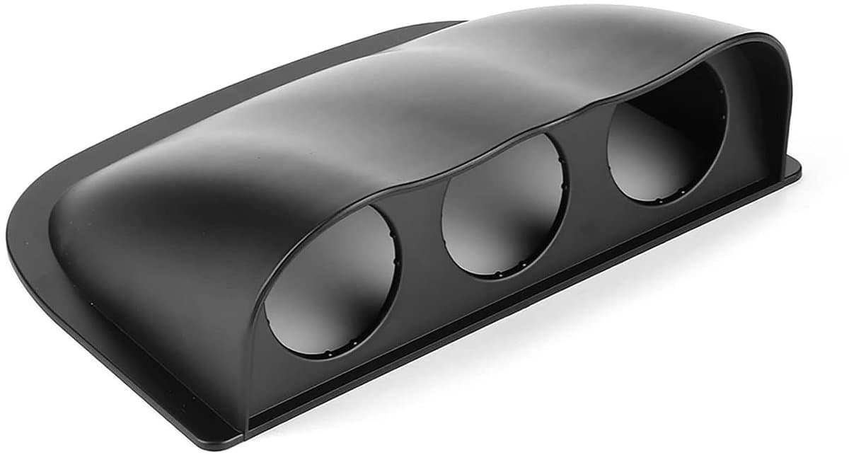 SnelShoppen - Triple Gauge Pod Dash Gauge Pod 3 Holes voor Auto (zwart) - Universele Accessoire, ABS Materiaal, Stijlvol Ontwerp, 2 Inch/52 mm Diamete — afbeelding 1