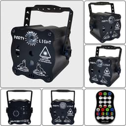 LED-laserprojector - Discolamp - Met lichteffecten - 60 patronen - Sfeerverlichting voor het podium - Oplaadbare laserlamp - Geschikt voor binnen- en buitengebruik - USB-voeding - Zwart — thumbnail 3