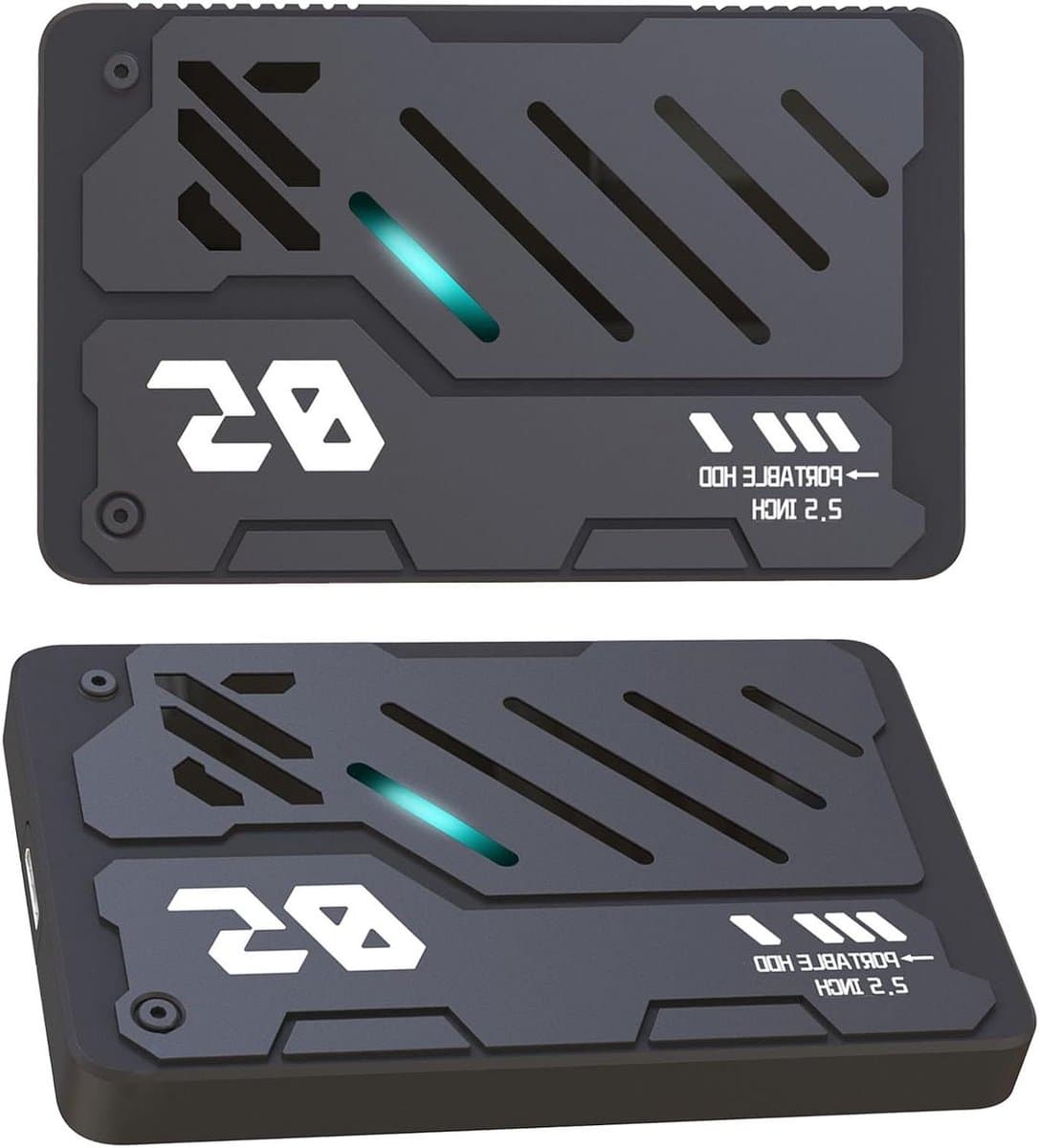 Externe Harde Schijf - Draagbare SSD Opslagschijf - Bestanden Opslaan - RGB Verlichting - 2.5 Inch - Zwart — afbeelding 1