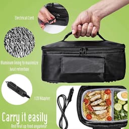 SnelShoppen - Portable Mini Magnetron 12V - Snelle Verwarming, Elektrische Oven voor Auto, Voedselverwarmer, Veiligheidsuitschakeling, Ideaal voor Tru — thumbnail 4