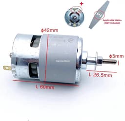 Elektrische Motor - DC Motor - Gereedschap Aandrijving - Zuiver Koper - 42mm Diameter - Zilver — thumbnail 3