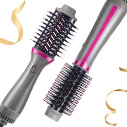 Haarborstel voor haardroger en volume, 1200 W styler met negatieve ionen, anti-kroes, cilinder van titanium keramiek, stijlborstel — thumbnail 2
