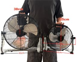Casalora Krachtige Ventilator - Ventilator Staand - Industriële Vloerventilator 25CM – Zwarte Tafelventilator met 3 Snelheden, 130° Draaibare Luchtstroom, Aluminium Bladen voor Woonkamer, Garage en Werkplaats — thumbnail 5