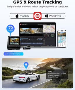 Dashcam Voor en Achter - Autocamera Video Recorder - Veilig Rijden Vastleggen - 4K+1080P Resolutie - 170 Graden Hoek - Zwart — thumbnail 3
