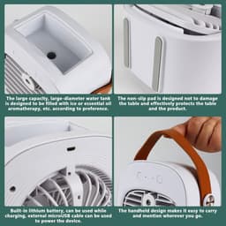 Sander Shop Mobiele Airconditioner, Draagbare Luchtkoeler met watertank, Verdampingskoelventilator, Airconditioner Zonder Afvoerslang, Persoonlijke Koelventilator voor Kamers & op de Camping — thumbnail 2
