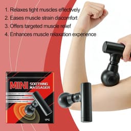 Percussie Massager - Spierontspanner Gun - Herstel Na Training - Draadloos Draagbaar - 10 x 5 x 10.7 cm - Zwart — thumbnail 4