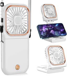 180° Opvouwbare Ventilator - 1 stuk - 167×80×19mm - Drie windsnelheden - 3000mAh batterij - Kan als powerbank gebruikt worden - Mini elektrische handventilator - Geschikt voor op reis, op kantoor en op vakantie - Wit — thumbnail 1