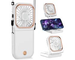 180° Opvouwbare Ventilator - 1 stuk - 167×80×19mm - Drie windsnelheden - 3000mAh batterij - Kan als powerbank gebruikt worden - Mini elektrische handventilator - Geschikt voor op reis, op kantoor en op vakantie - Wit