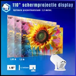 QIN® Draagbare beamer - Beamer - Projector - Mini Beamer - Wit - 11cm x 19cm x 11cm — thumbnail 2