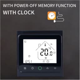 Slimme Thermostaat - Temperatuurregelaar Vloerverwarming - Comfort Thuis - LCD Touchscreen - 86 x 86 mm - Zwart — thumbnail 3