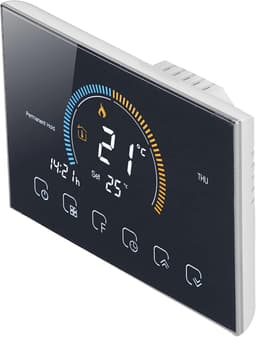 Slimme Thermostaat - Temperatuurregelaar - Comfort Thuis - Touch LCD Scherm - 13x9x4 cm - Zwart — thumbnail 1