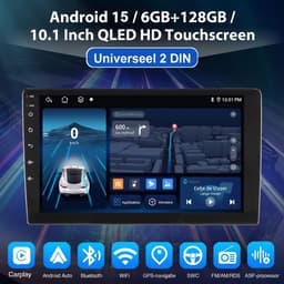 ESSGOO Autoradio 2Din Universeel - 10.1 Inch IPS HD Touchscreen - Android 15 - Apple Carplay & Android Auto (Draadloos) - 6+128GB - GPS Navigatiesysteem - Bluetooth, WiFi, MP5 — thumbnail 5