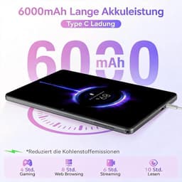 SnelShoppen - Tablet Android 15 10.1 Inch Grijs, Gemini AI, 18GB RAM (6+12) 128GB, T30 Octa-Core, IPS HD Display, 6000mAh, WiFi 2.4/5G, GPS, GMS Gecer — thumbnail 4
