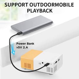 SnelShoppen - Ejoyous Mini-projector 1080p, 100 ANSI, 1000 lm, Draagbare Helderheidsprojector voor Thuisbioscoop, Slaapkamer, Feest, Camping, Kinderen — thumbnail 5