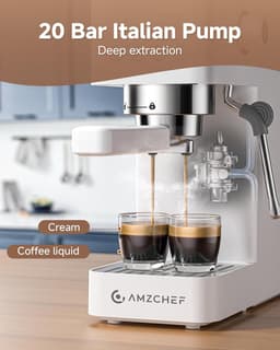 Espressomachine - Koffiezetapparaat - Thuisbarista - Professionele extractie - 1.5L Tank - Wit — thumbnail 4