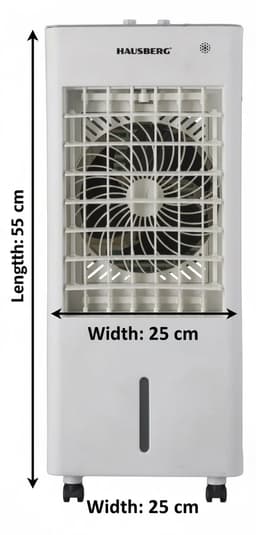 Hausberg HB-EKO 5054AB Aircooler - Luchtkoeler - 8L - 3 standen - Airco zonder afvoerslang - Koeling - Airconditioning - Wit — thumbnail 2
