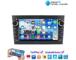 ESSGOO Android 15 Autoradio Geschikt Voor Opel Astra H Corsa C/D Meriva Zafira B - 4GB + 64GB - Draadloos Apple Carplay & Android Auto - 7-inch Touchscreen - GPS-Navigatie - Bluetooth & Wifi