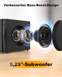 5.1 Home Cinema Set – 600W Surround Sound Systeem – Speakerset met 5,25 Inch Subwoofer – Home Cinema Luidsprekers voor TV en Film — thumbnail 3