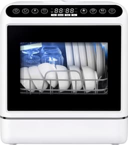 Mini Vaatwasser -Vrijstaande Compacte Vaatwasser voor 4-6 Couverts - 5 Wasprogramma's -Touchbediening - 5 L Waterreservoir - 1000 W — thumbnail 1