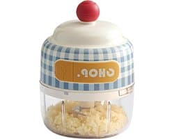 Elektrische Knoflookhakker - Mini Keukenmachine - Snel Ingrediënten Snijden - Eénknopsbediening - 75 cm Hoog - Blauw rooster