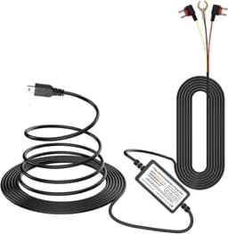 Mini USB Dash Cam Hardwire Kit 12 V-24 V naar 5 V/2,5 A voor time-lapse-opname/24 uur parkeermonitor Converteert Auto Dash Camera-oplader 320 cm kabelset met laagspanningsbeveiliging — thumbnail 1