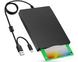 Externe diskettedrive - Floppy drive - Oude data lezen - Plug and Play - 35 inch - Zwart
