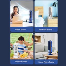 Bureau Torenventilator - roze - 5 Snelheden - Ultra Stil 22dB - USB Voeding - Turbo Luchtstroom - Afneembare Bladen - Draagbaar - Geschikt voor Kantoor - Slaapkamer en Buiten — thumbnail 3