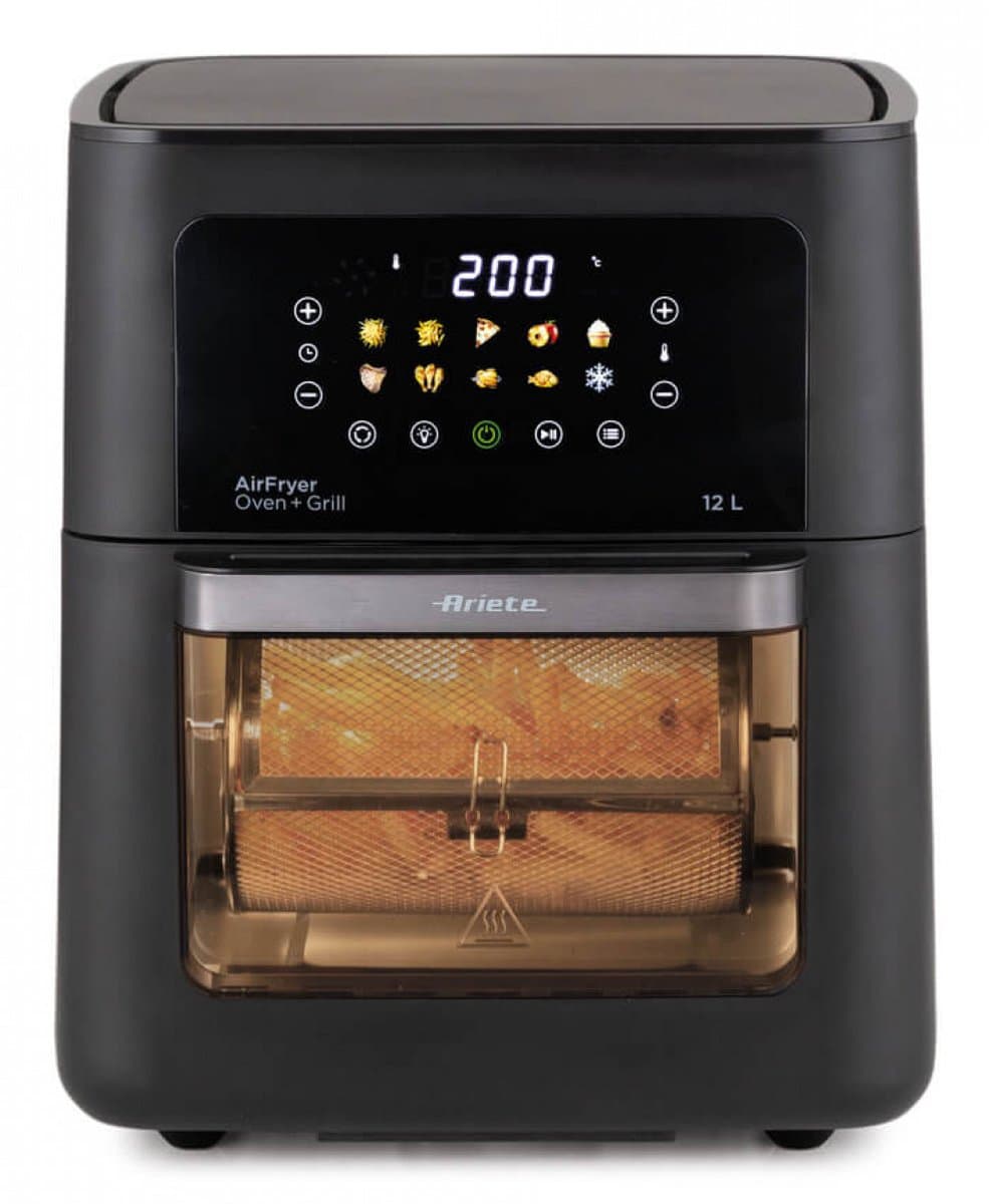 Ariete 4641/00 Air Fryer Oven + Grill – Airfryer 12L – Heteluchtoven – 1800W – Draaispit – 10 Programma's – Zwart — afbeelding 1