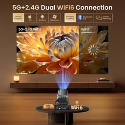 Mini Beamer - Full HD 1080P & 4K Ondersteuning - Android 12 - WiFi 6 - Bluetooth 5.4 - Draagbare Projector — thumbnail 3