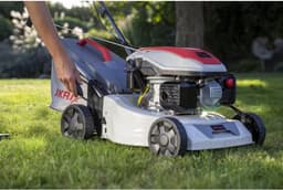 Benzine Grasmaaier - Tuinmaaier - Gazon Onderhoud - Krachtige 4-takt motor - 42 cm Snijbreedte - Grijs — thumbnail 4
